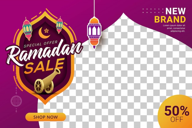 Vektor ramadan verkauf rabatt banner vorlage promotion