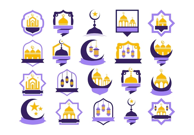 Ramadhan Kareem Abzeichen Element Set