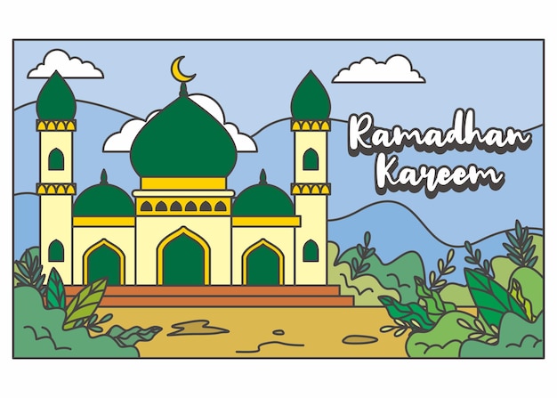 ramadhan kareem moschee illustrationsdesign