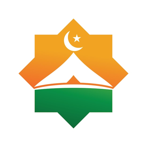 Ramadhan kareem poster banner islamische tapete mousque logo symbol flaches design vektor