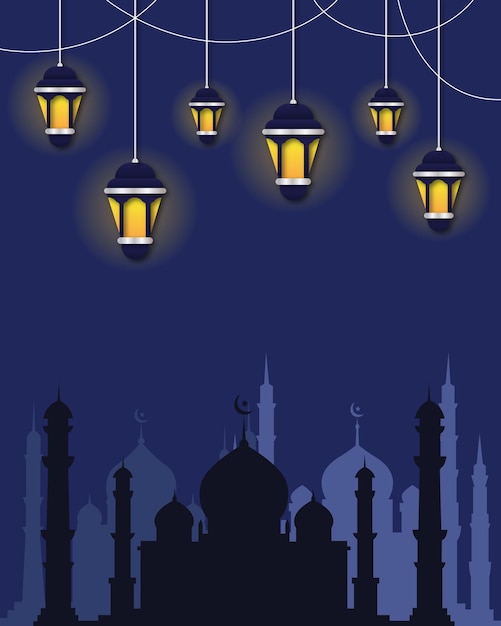 Ramadhan-Lampen-Hintergrundvektorillustration