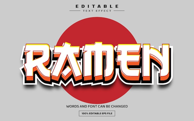 Ramen 3D bearbeitbare Texteffektvorlage