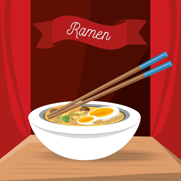 Ramen japanisches tellermenü restaurant