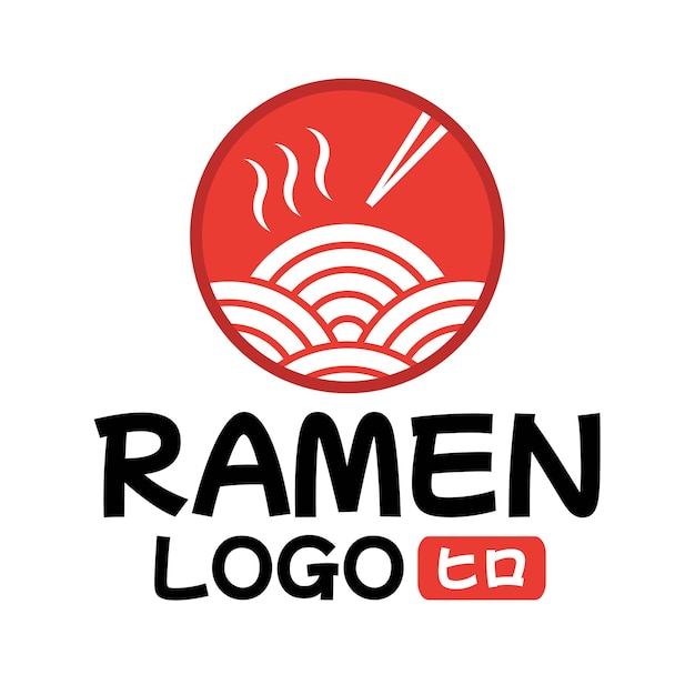 Vektor ramen-logo japanisches essen weißer hintergrund