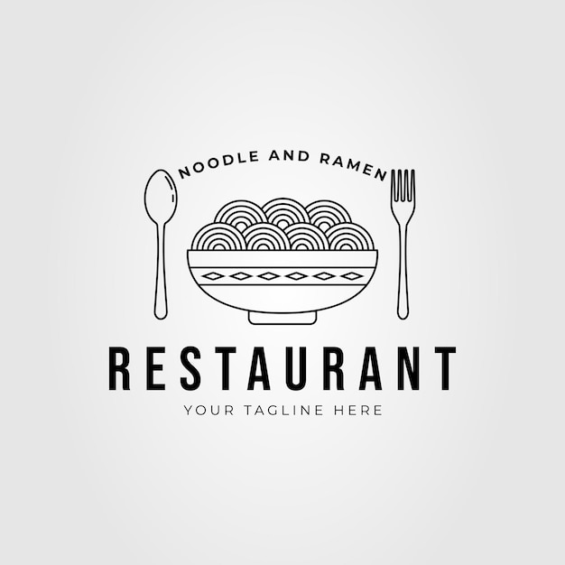 Ramen-nudelrestaurant und lebensmittellogo-vektorillustrationsdesign