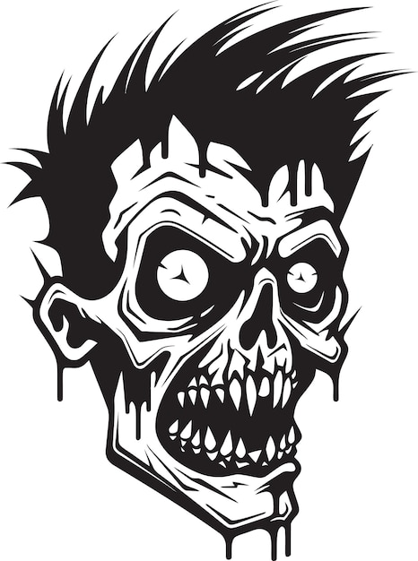 Vektor rampant undead symbol vector design zombies chaos verrückter schädel icon