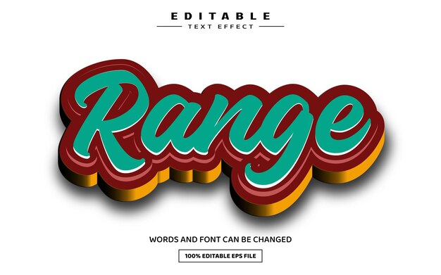 Range 3D bearbeitbare Texteffektvorlage