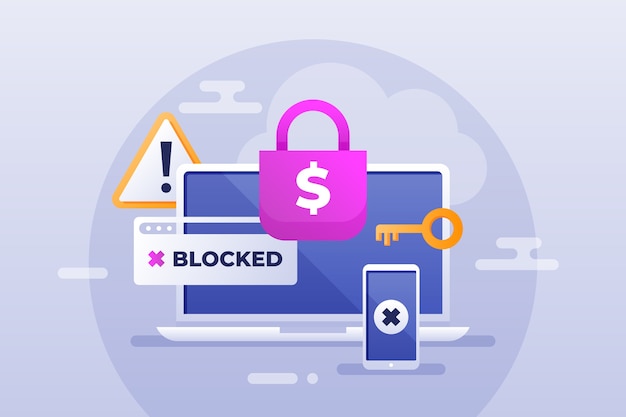 Ransomware-Illustration mit Farbverlauf