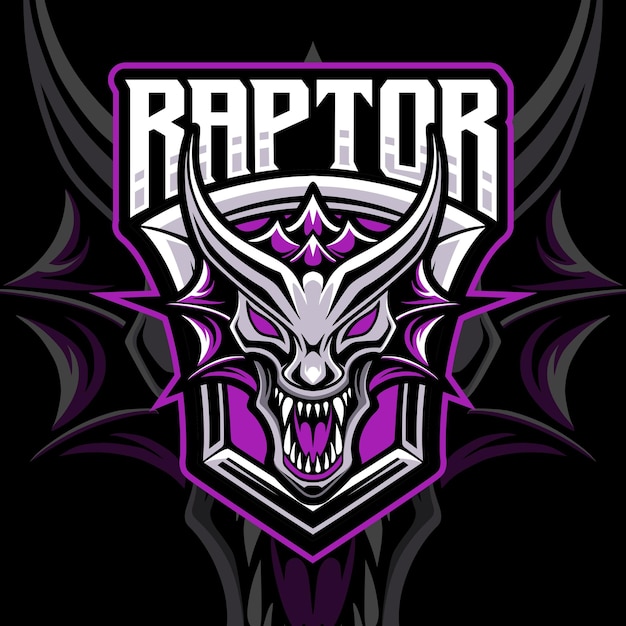 Raptor-kopf-maskottchen-esport-logo-design