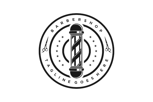 Rasieren sie sich mit maskulinem schnurrbart und melone für vintage retro hipster barbershop hair salon logo de