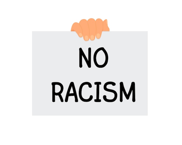 Rassismus-symbol stoppen motivationsplakat gegen rassismus und diskriminierung vektorillustration