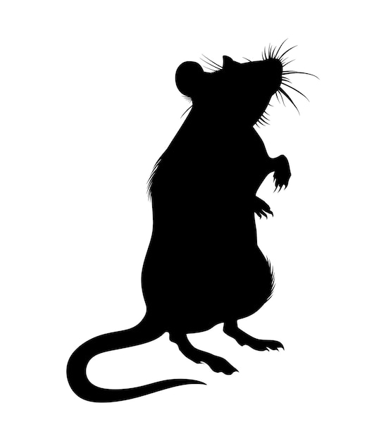 Ratte isolierte monochrome bildsilhouette symbol des jahres 2020 nach dem chinesischen kalender