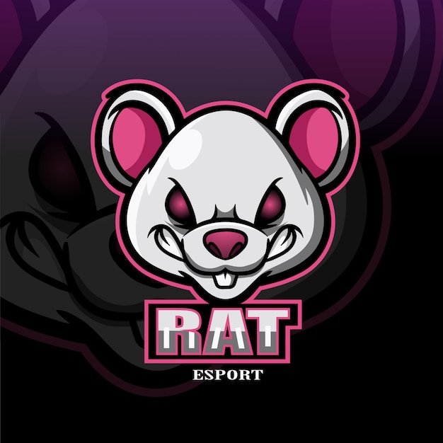 Vektor ratten-maskottchen-esport-logo.