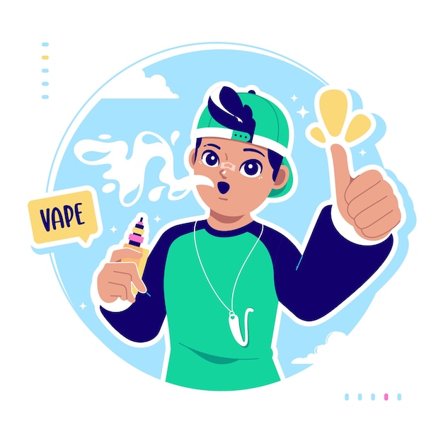 Rauchsaft vape konzeptillustration