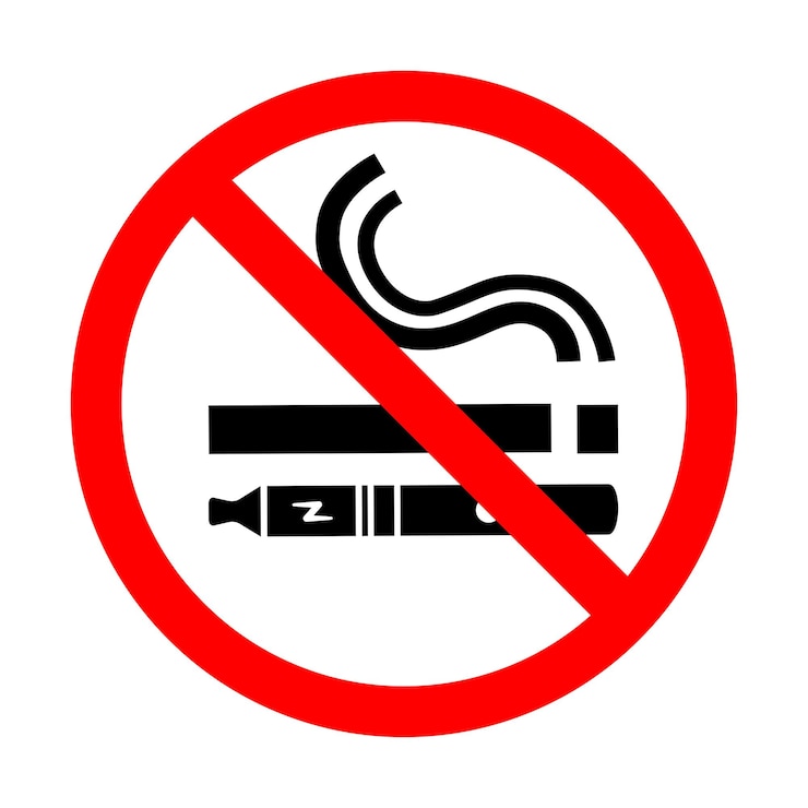 Vektor rauchverbot, dampfverbot schild isolierung des verbotenen schildes auf weißem hintergrund vektorillustration