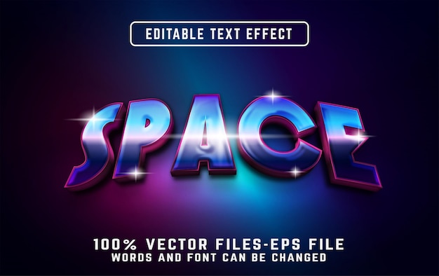 Raum 3D-Texteffekt-Premium-Vektoren