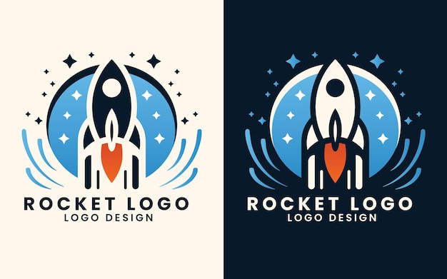 Vektor raumfahrzeug-raketen-shuttle-astronauten-konzept-vektor-logo-design-vorlage