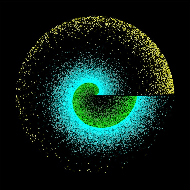 Vektor rauschdesign-element. kreisform. spiralvektor-illustration. strukturiertes rundes logo.
