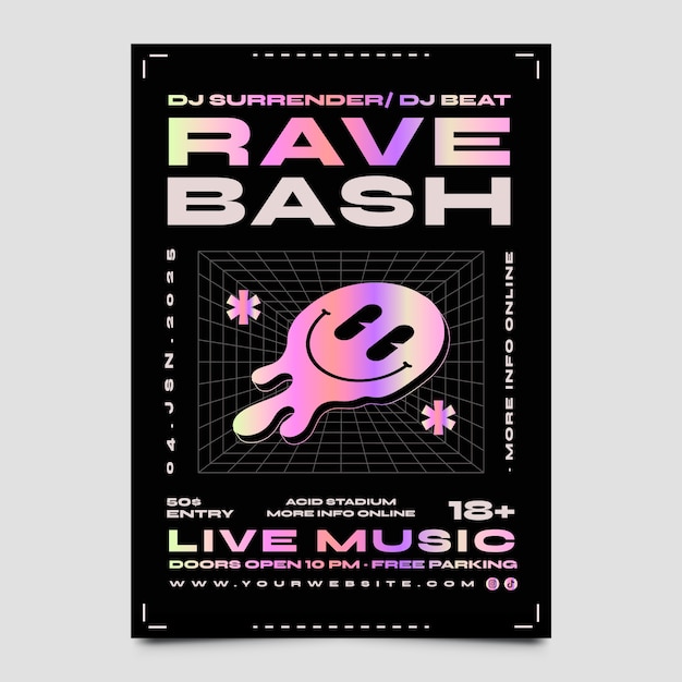 Rave-Party-Vorlage entworfen