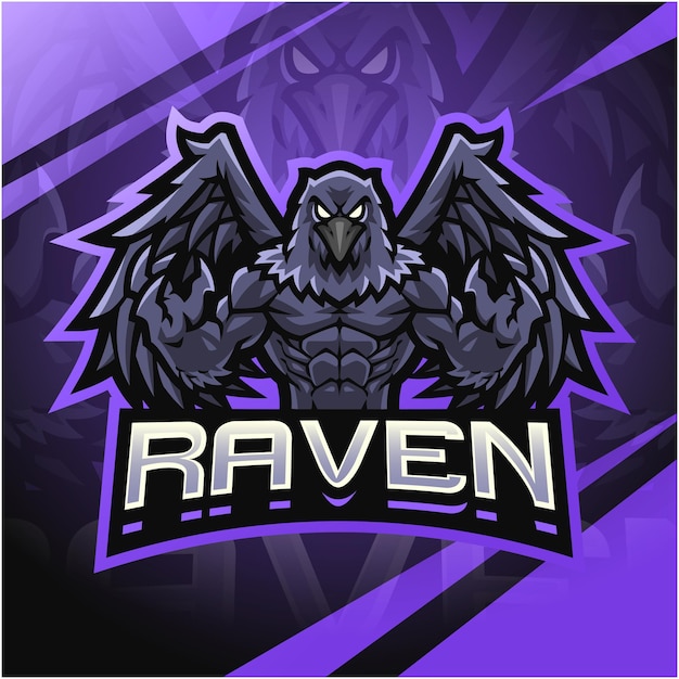 Raven fighter esport-maskottchen-logo-design