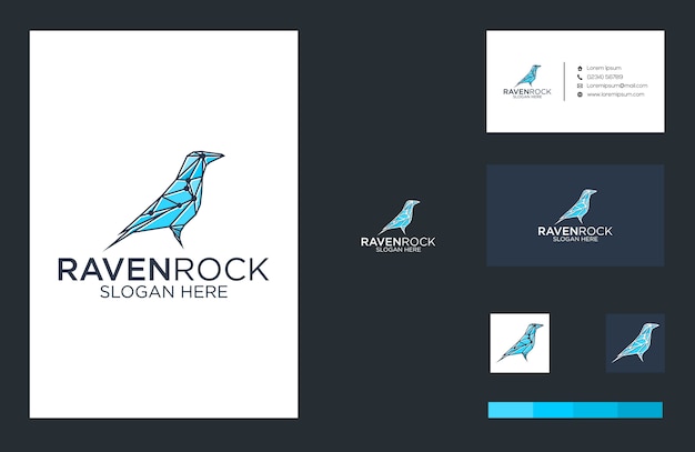 Raven rock logo und visitenkarte design