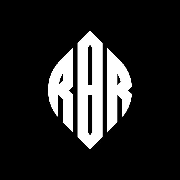 Rbr kreisbuchstaben-logo-design mit kreis- und ellipseform rbr ellipse-buchstaben mit typografischem stil die drei initialen bilden ein kreis-logo rbr kreise-emblem abstrakt monogramm buchstaben-marke vektor