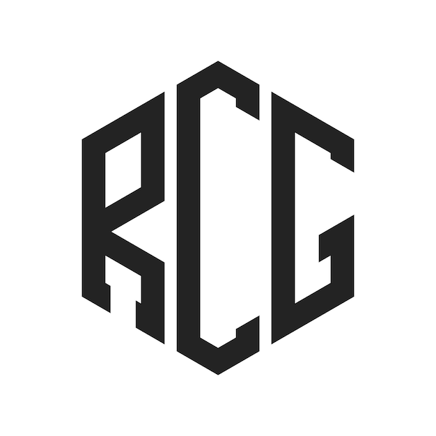 RCG-Logo-Design Anfangsbuchstaben RCG-Monogramm-Logo in sechseckiger Form