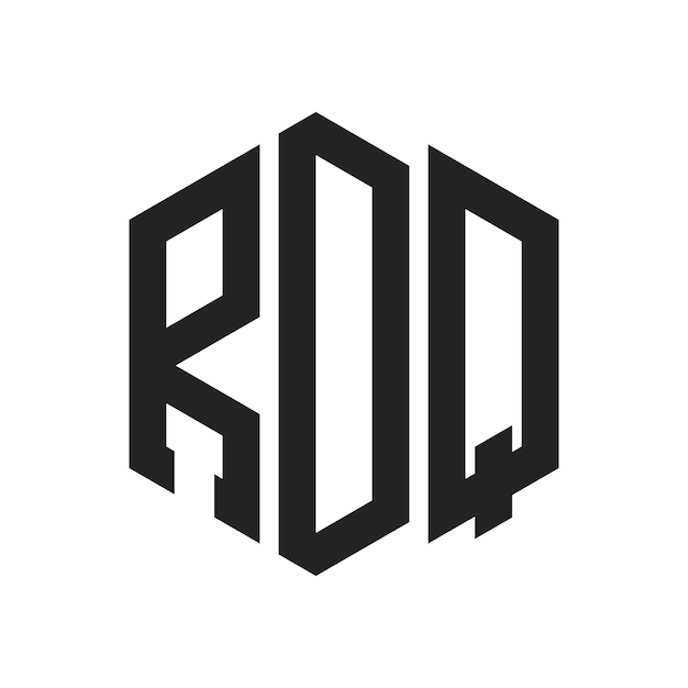 RDQ-Logo-Design Anfangsbuchstaben RDQ-Monogramm-Logo in sechseckiger Form