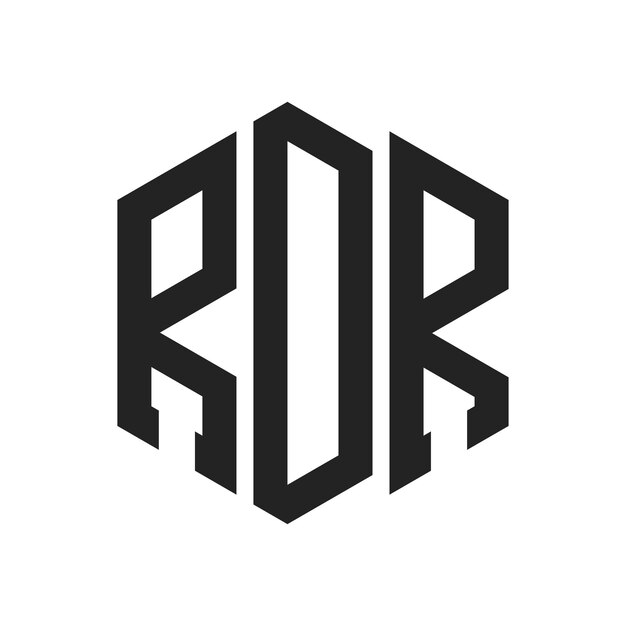 RDR-Logo-Design Anfangsbuchstaben RDR-Monogramm-Logo in sechseckiger Form