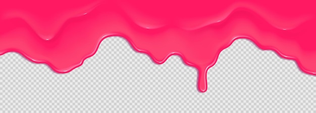 Realistisch 3D-Tropfend glänzend rosa Kaugummi isoliert auf einem transparenten Hintergrund