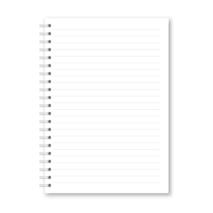 Vektor realistisch geöffnetes notizbuch.