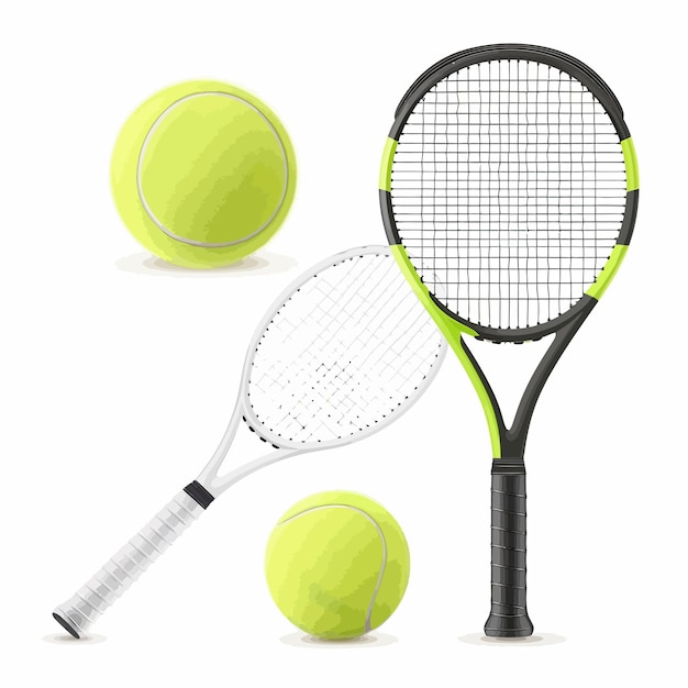 Realistisch-tennis-ball und -tennis-racket