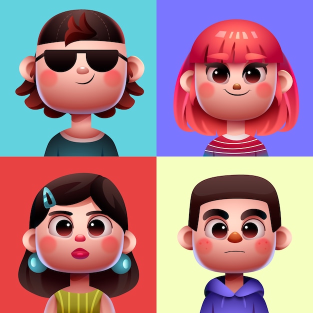 Realistische 3D-Avatar-Sammlung Illustration
