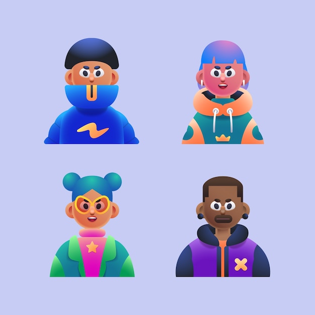 Realistische 3D-Avatar-Sammlung Illustration