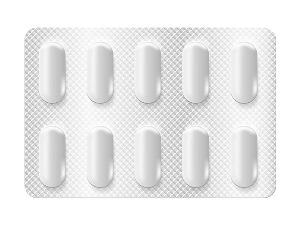 Realistische 3D-Blisterpillen