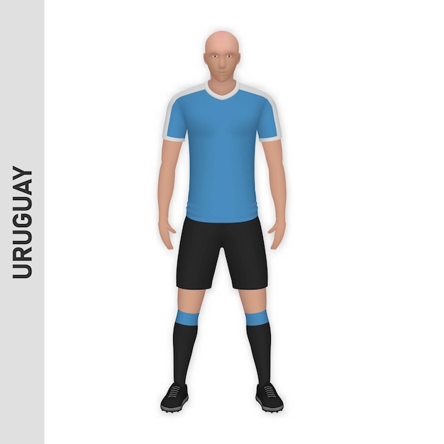 Vektor realistische 3d-fußballspieler-mockup-football-team-kit-vorlage