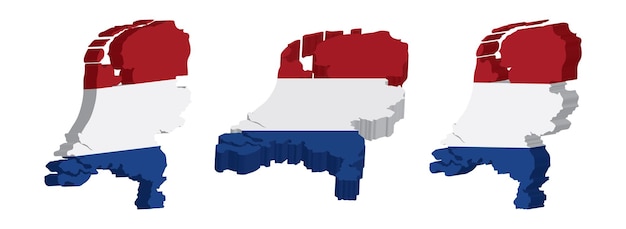 Realistische 3d-karte der niederländischen vektordesign-vorlage