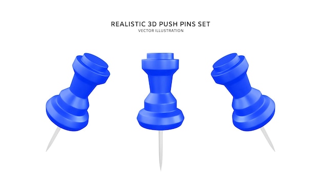 Vektor realistische 3d-pin-vektorillustration