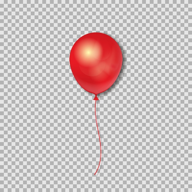 Realistische 3D Red Ballon isoliert auf transparentem Hintergrund Vektor-Illustration