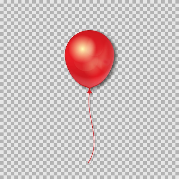 Realistische 3d red ballon isoliert auf transparentem hintergrund vektor-illustration