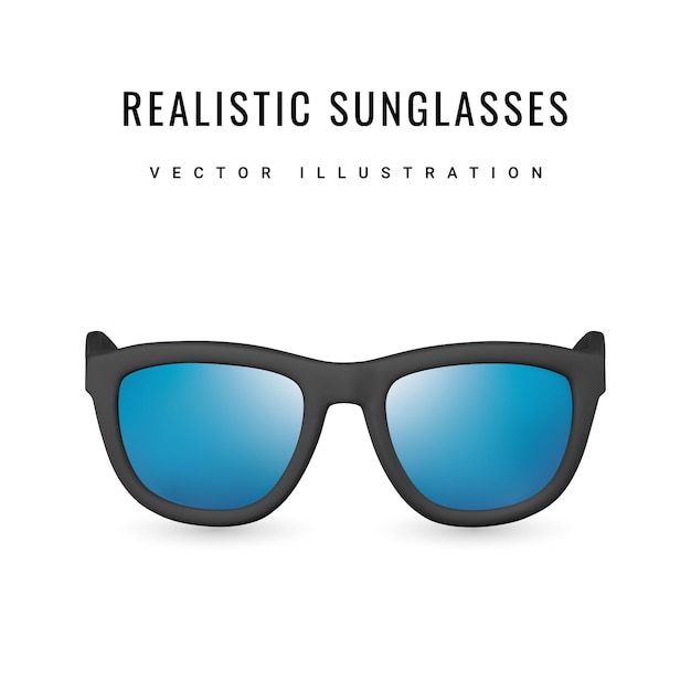 Realistische 3D-Sonnenbrille auf weißem Hintergrund Sommerobjekt Vektor-Illustration