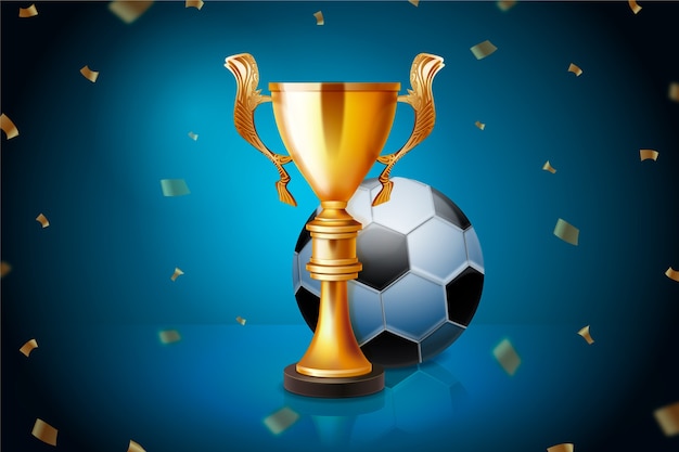 Realistische Abbildung des Fußballmeisterpokals