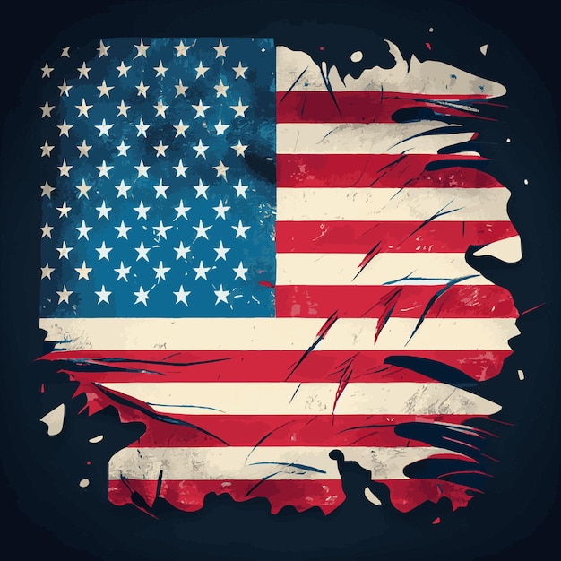 Realistische abstrakte flagge von amerika land unabhängigkeitstag nationale traditionen vektor
