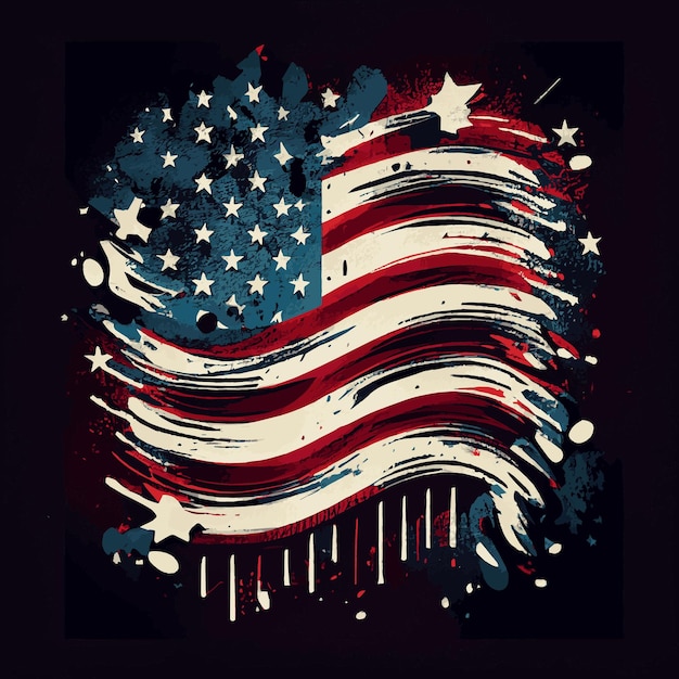 Realistische abstrakte Flagge von Amerika Land Unabhängigkeitstag nationale Traditionen Vektor