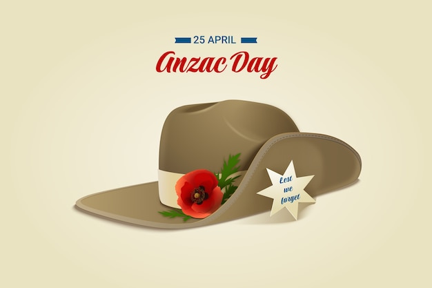 Realistische anzac-tagesillustration