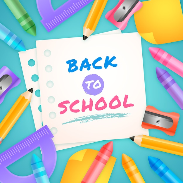 Realistische back-to-school-illustration