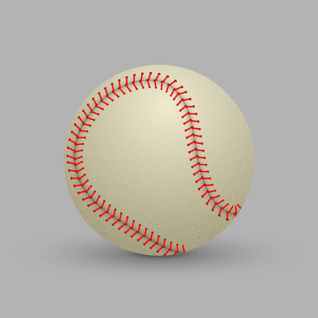 Realistische Baseballkugel getrennt auf weißem Hintergrund.
