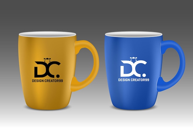 Realistische Becher-Design-Vorlage