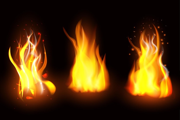 Realistische brennende Feuerflammen