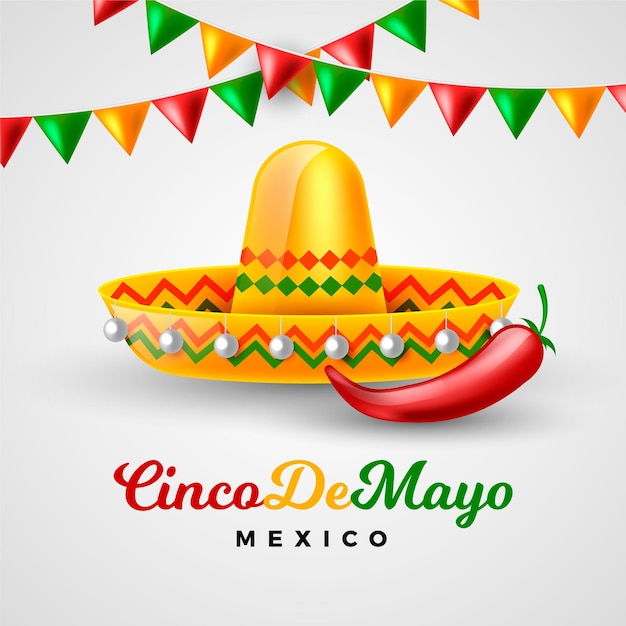 Vektor realistische cinco de mayo-illustration